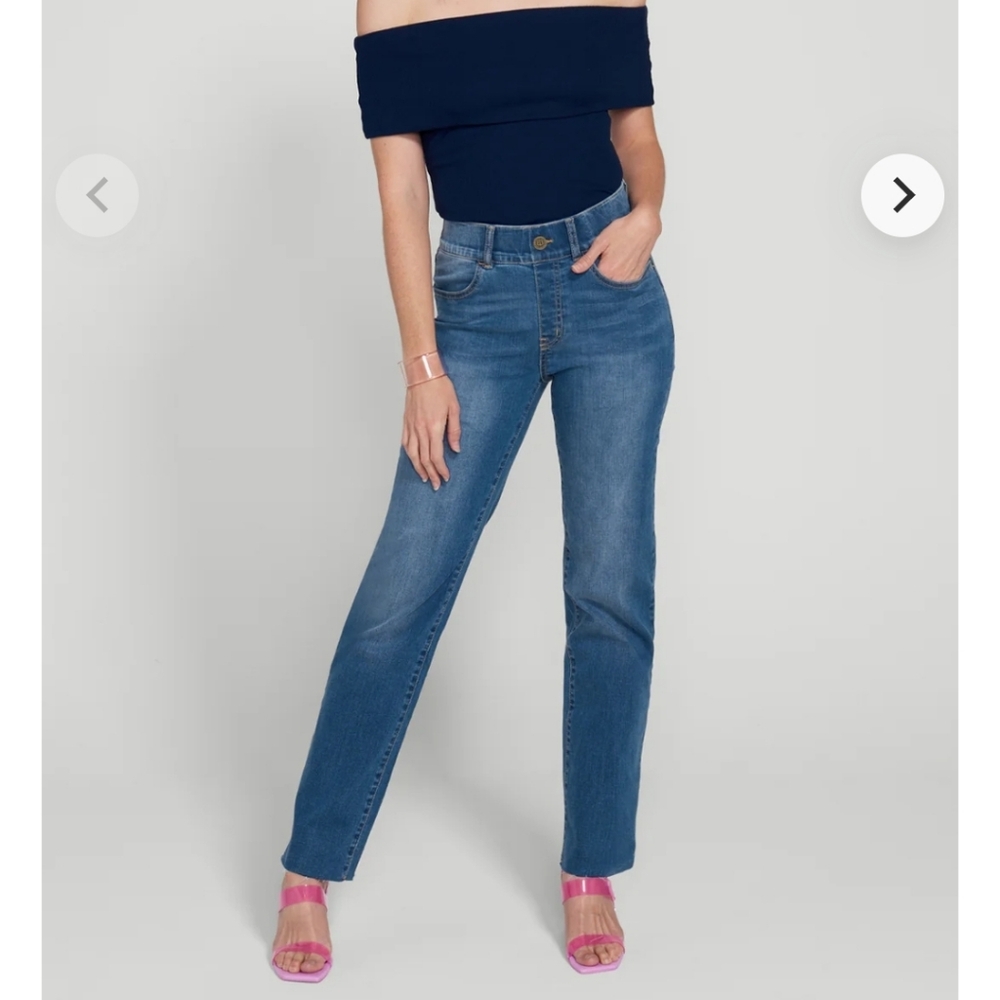 BetaBrand Mid Rise Straight Leg Stretch Blue Jeans Large